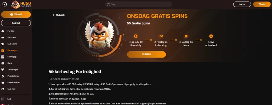 Hugo No Deposit Bonus